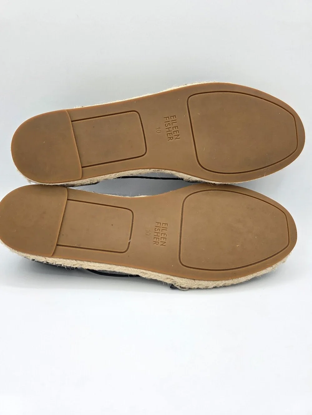 Eileen Fisher Black Leather Espadrilles Flats Size 10 Slip‎ On